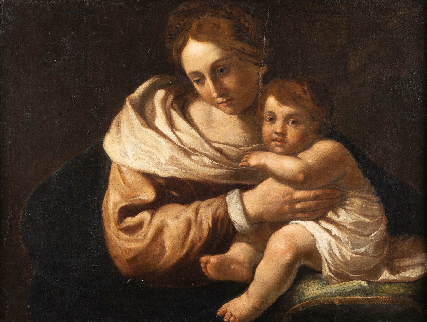 MADONNA AND CHILD, Giovanni Mannozzi (1592-1636) excellent provenance, wax seal, brilliant frame!