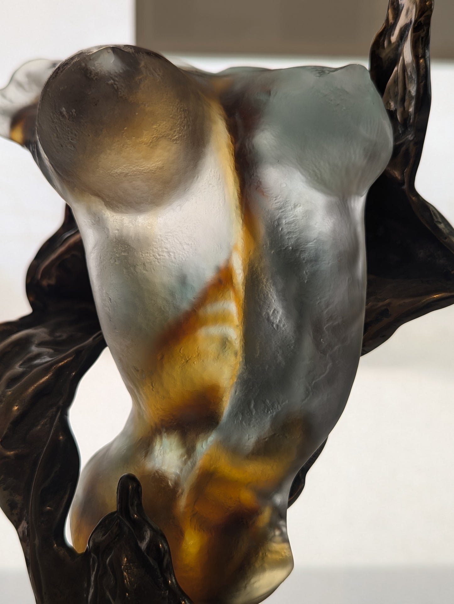 Yves Lohe Nuage Sculpture 1947 - French Pâte de Verre Bronze Modern Art
