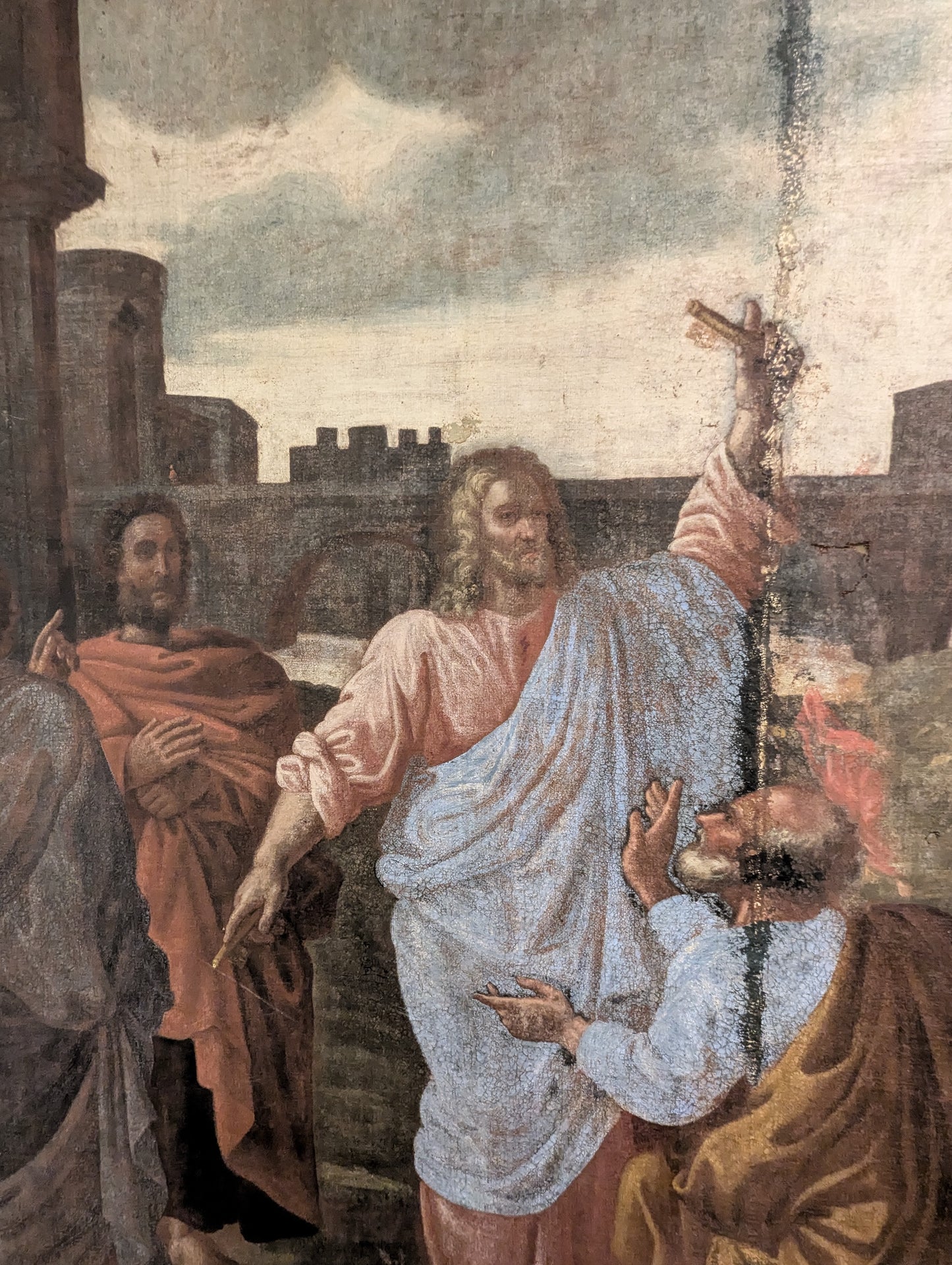Large old Masters painting after Nicolas Poussin’s The Sacrament of Ordination exquisite gold frame