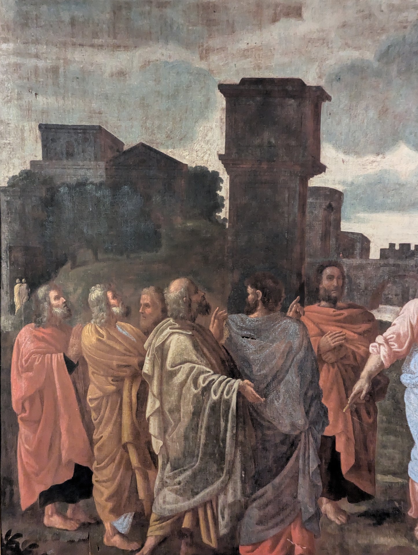 Large old Masters painting after Nicolas Poussin’s The Sacrament of Ordination exquisite gold frame