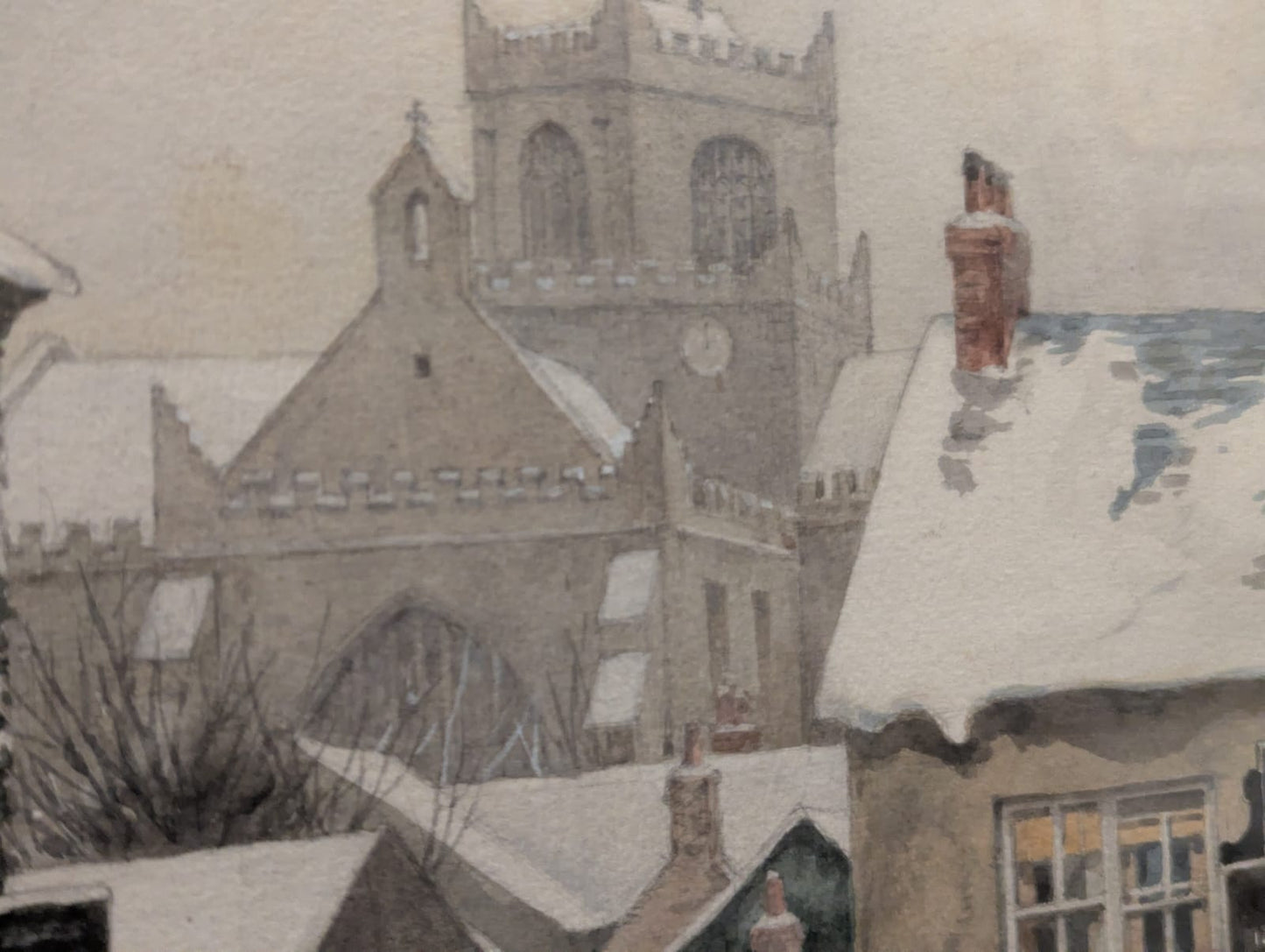 Cartmel Village in Winter - William Grimmond (British, 1884-1952) | English Landscape