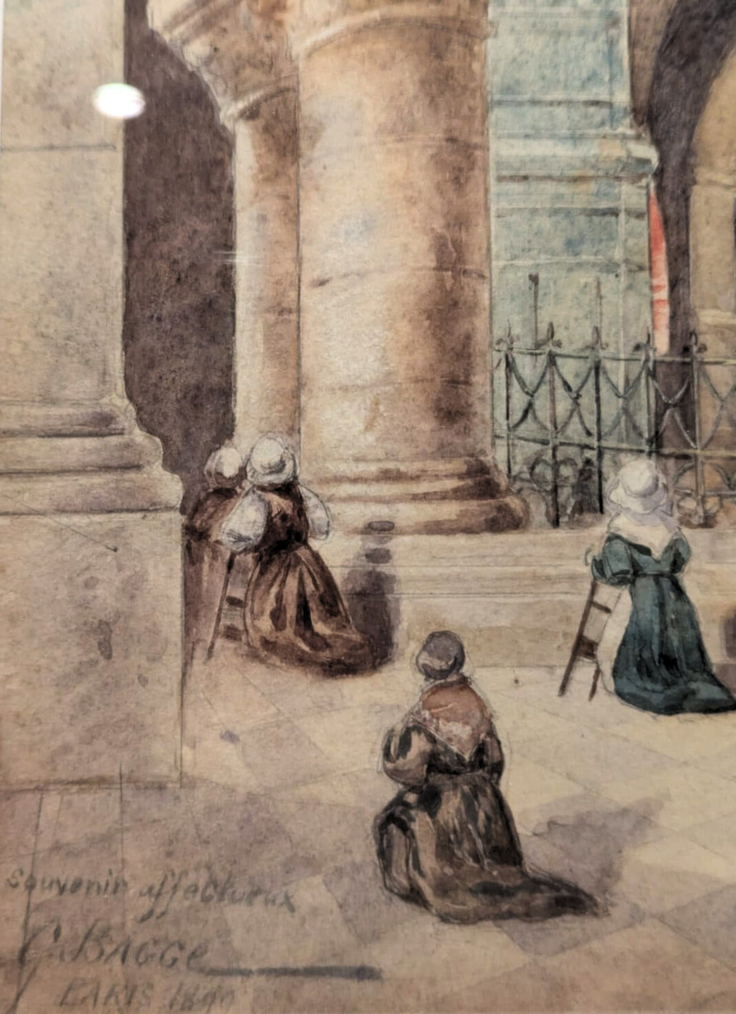 George Bagge, Église Saint-Séverin Interior, French Architectural Watercolour 1899