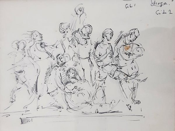 Anton Agius Sketch Public Sculpture 1933-2008 - Maltese Contemporary Drawing