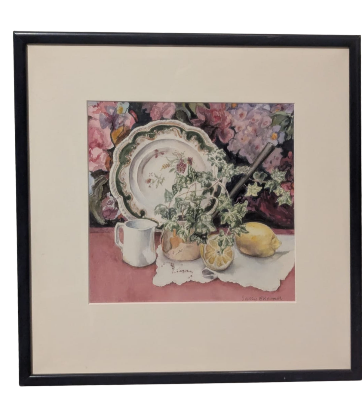 Still Life with Ivy, Porcelain & a Lemon - Sally Ekevall | Contemporary Still Life