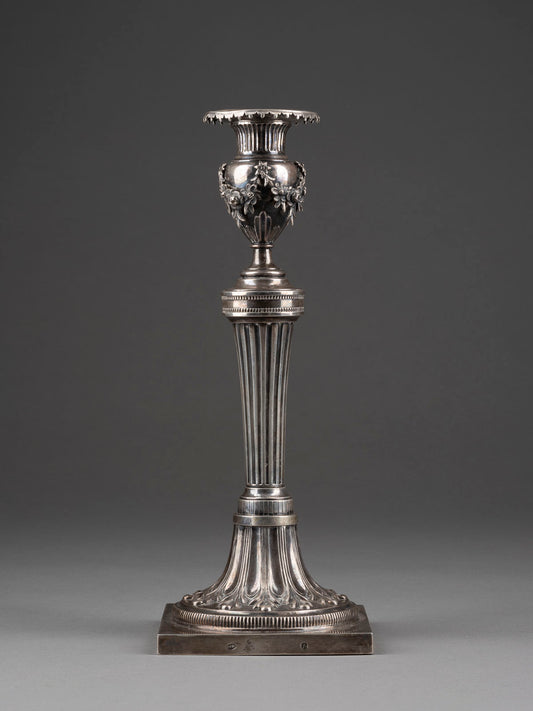 A brilliant example of an Augsburg Empire silver candlestick by renowned Silversmith master Friedrich Jakob Biller (1789-1791)