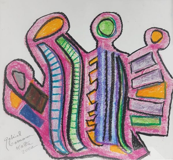 Biomorphic Figures by Gabriel Caruana, signed, dated, 2002