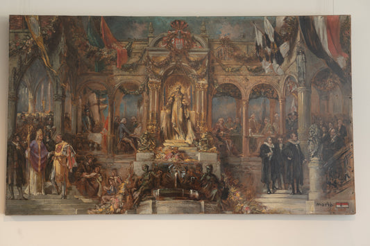 Design for a mural of the Hamburg City Hall "Allegory of Hammonia surrounded by Hamburg citizens in the mirror of the centuries", 1905