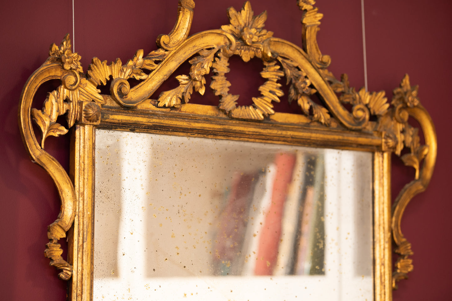 A daintily carved and beautifully proportioned gilt lead-lined Florentine Mirror c.1800