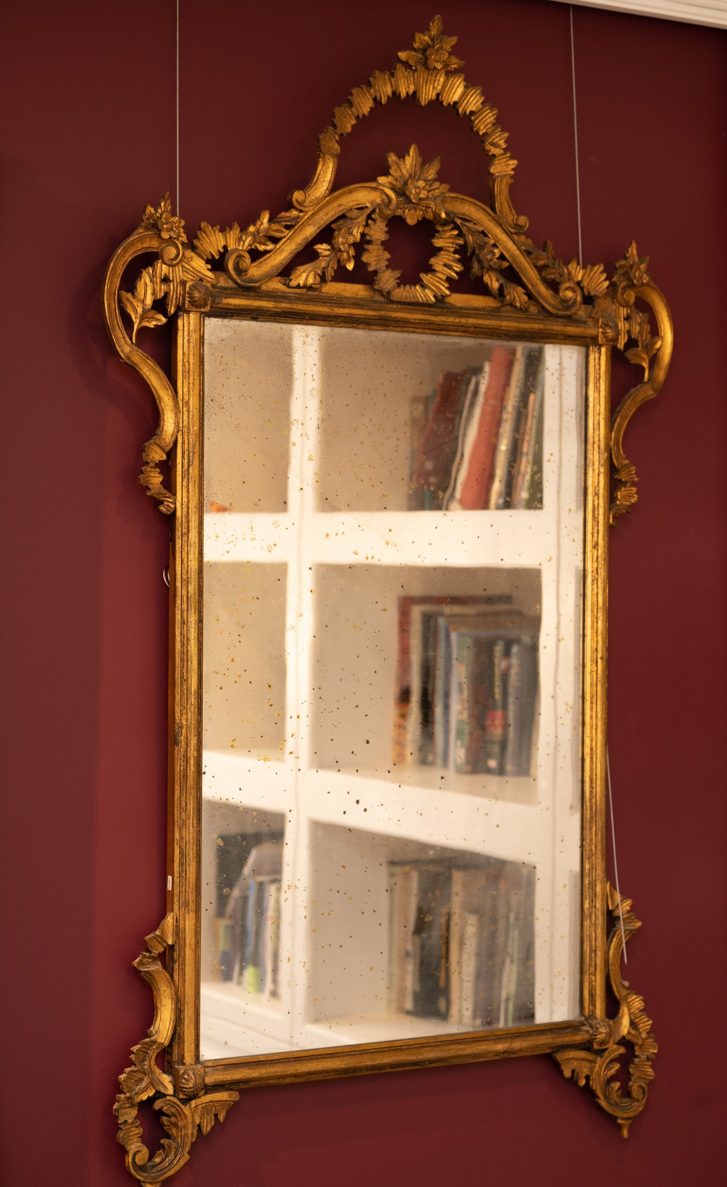 A daintily carved and beautifully proportioned gilt lead-lined Florentine Mirror c.1800