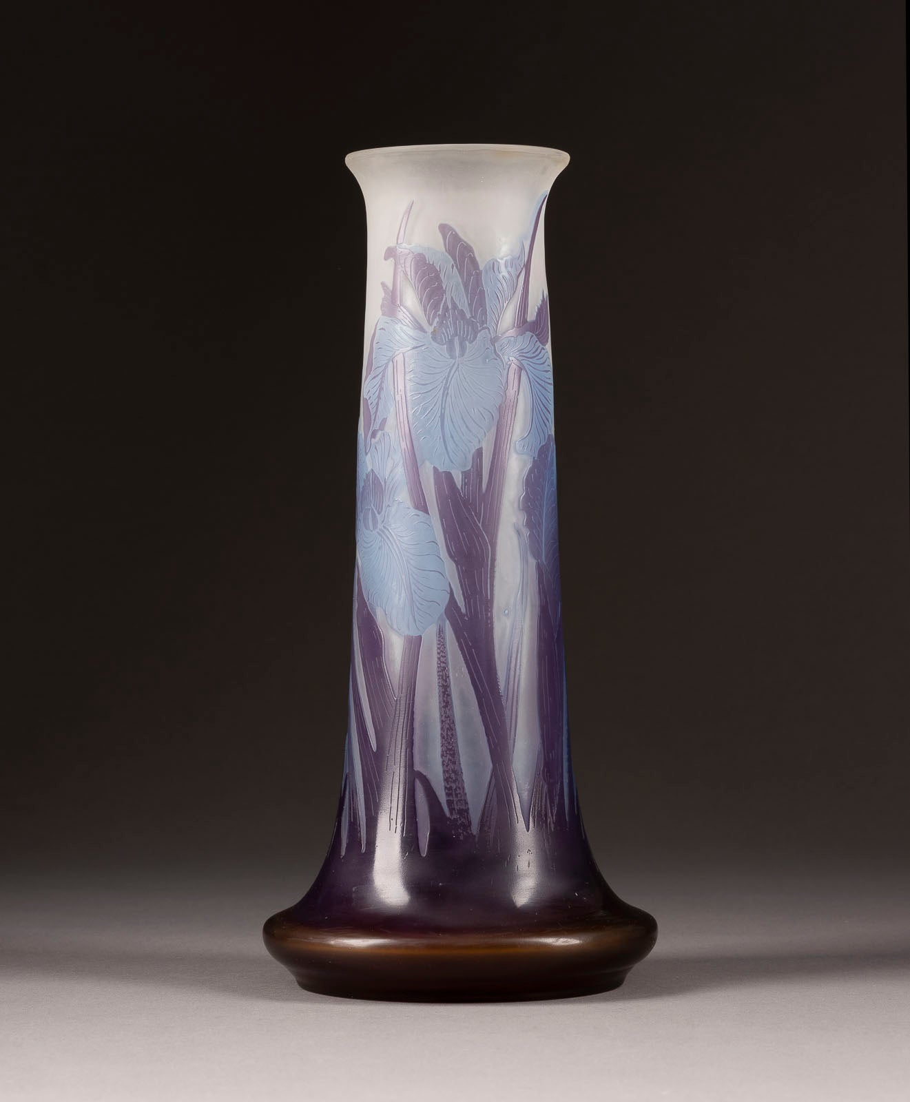 POLE VASE WITH IRISES