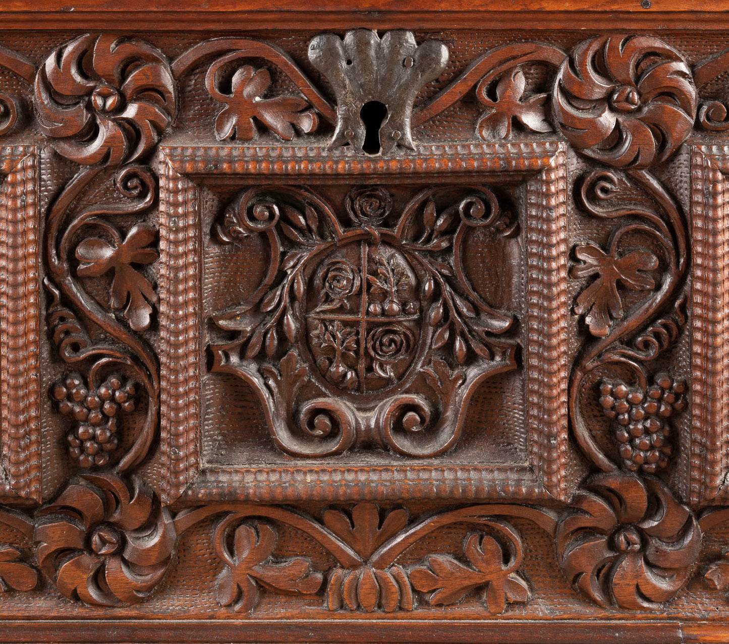 An Italianate imposing solid Walnut Cassone/trunk