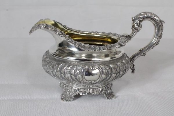 A fine Victorian English silver Creamer & Sugar Bowl made by Edward & John Barnard, 1826