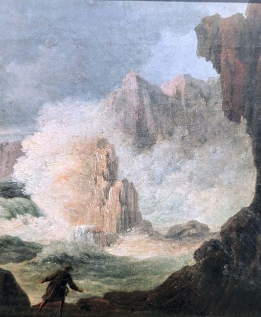 Giovanni Schranz Stormy Coastal Scene 1794-1882 - Maltese Maritime Oil Painting