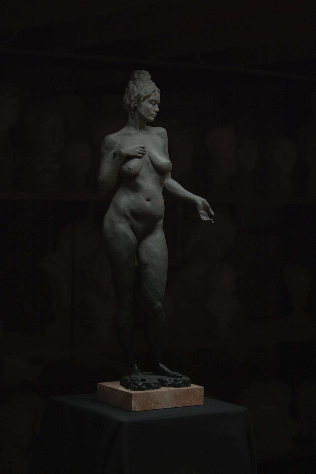 Evanescenza – Contemporary Nude Figurative Sculpture by Andreas Paul Muscat | Hydro Resin on Simulated Marble Base