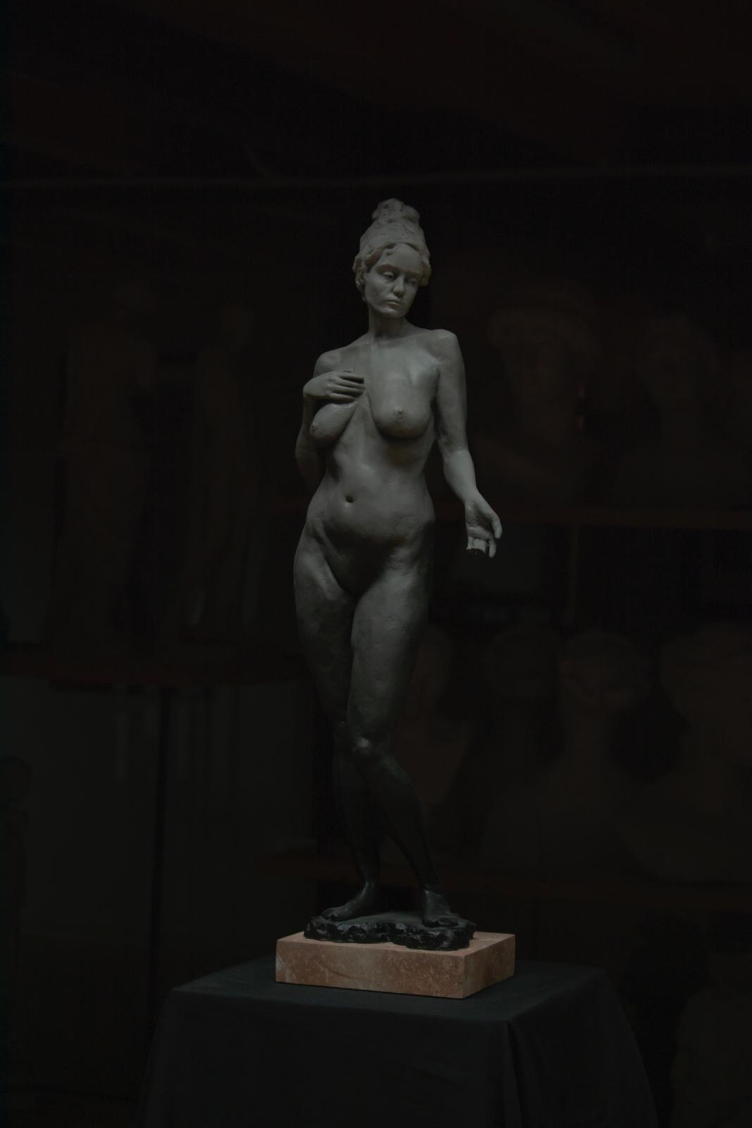Evanescenza – Contemporary Nude Figurative Sculpture by Andreas Paul Muscat | Hydro Resin on Simulated Marble Base