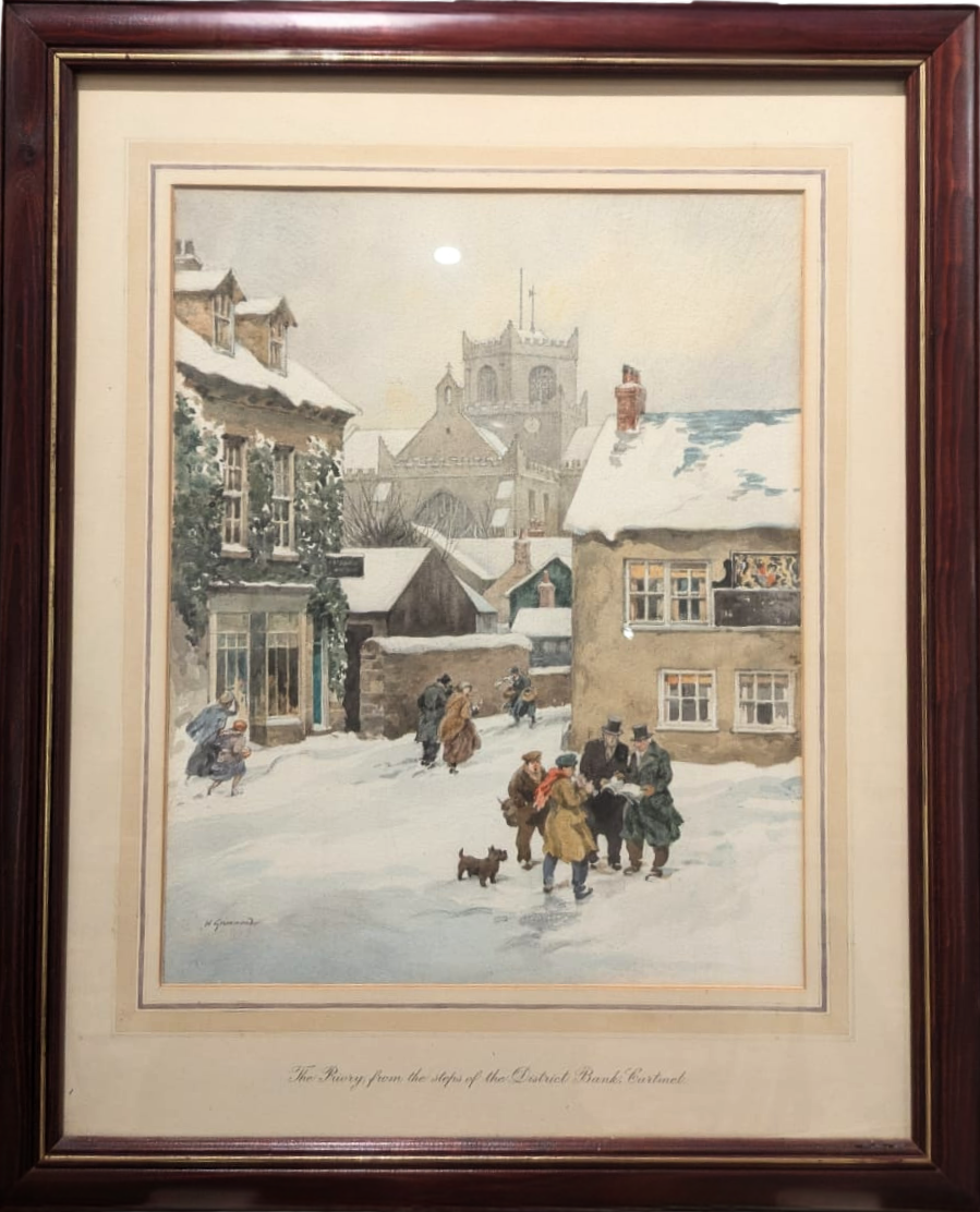 Cartmel Village in Winter - William Grimmond (British, 1884-1952) | English Landscape