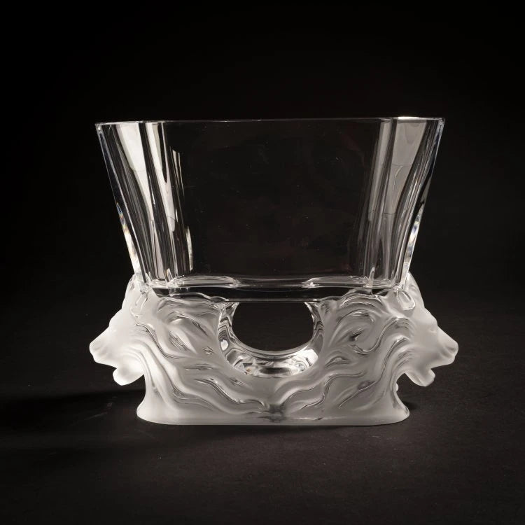 A lovely trio of inscribed Lalique cystal vases all partly with a satin finish