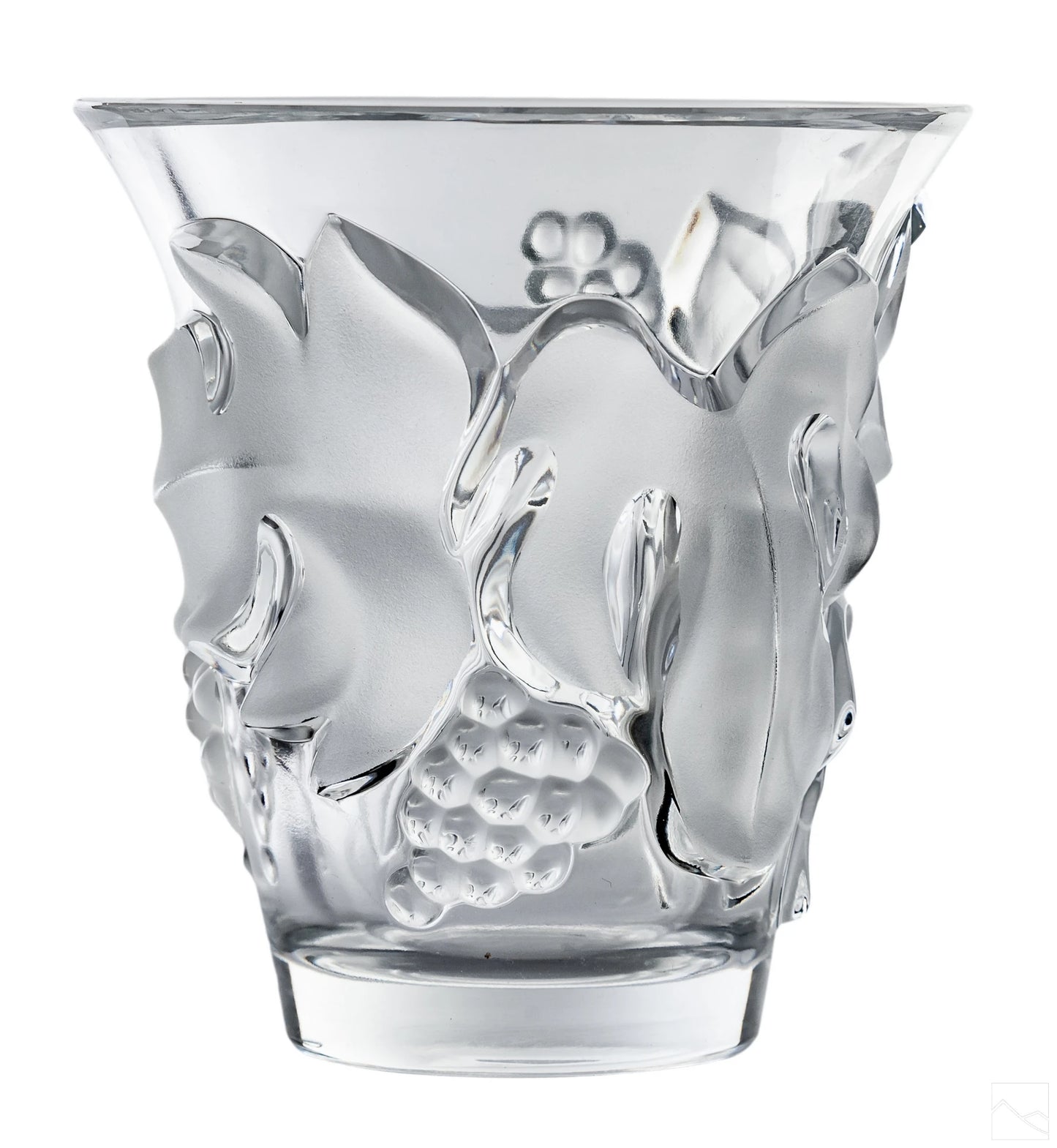 A lovely trio of inscribed Lalique cystal vases all partly with a satin finish